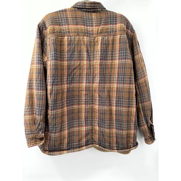 Timberland Shacket Men's Large Multicolor Plaid Cotton Sherpa Lined Button Front - Picture 3 of 7